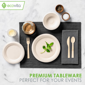 Ecovita Ecofriendly Compostable Biodegradable Forks Spoons Knives Bamboo Utensils Cutlery