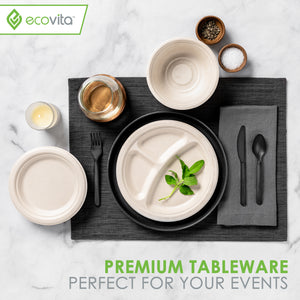 Ecovita Ecofriendly Compostable Biodegradable Forks Spoons Knives Utensils Cutlery Black