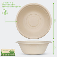 Load image into Gallery viewer, 100% Compostable Paper Bowls [12 oz.] – 150 Disposable Bowls Eco Friendly Sturdy Tree Free Alternative to Plastic or Paper Bowls