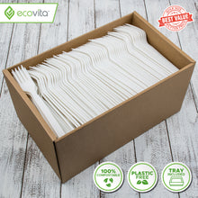 Load image into Gallery viewer, Ecovita Compostable Biodegradable Forks Plastic Free Tray Bulk Size