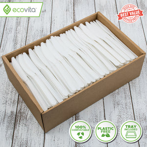 Ecovita Compostable Biodegradable Knives Plastic Free Tray Bulk Size