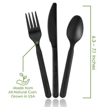 Load image into Gallery viewer, 100% Compostable Forks Spoons and Knives - 380 Piece Eco Cutlery Combo Set - Eco Friendly Alternative to Plastic Silverware