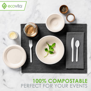 100% Compostable Paper Bowls [12 oz.] – 150 Disposable Bowls Eco Friendly Sturdy Tree Free Alternative to Plastic or Paper Bowls
