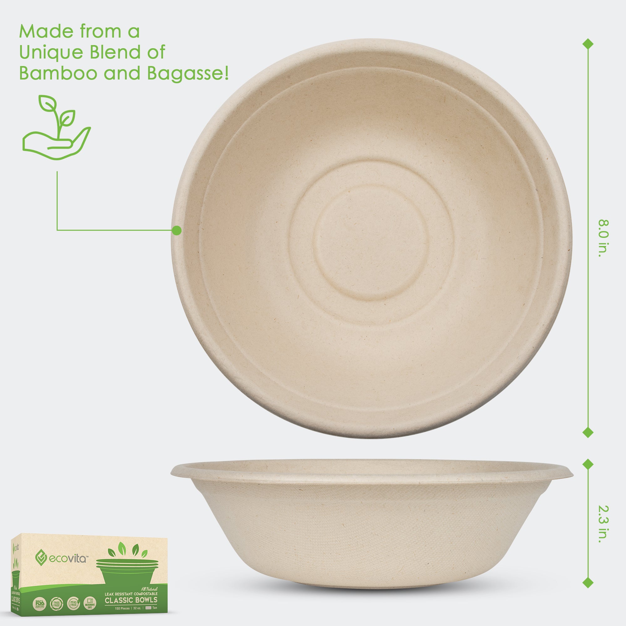 China PFAS Free 12 oz (340ml) Biodegradable Compostable Disposable  Microwave Paper Bowls With Lids Manufacture and Factory