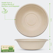 Load image into Gallery viewer, 100% Compostable Paper Bowls [32 oz.] – 150 Disposable Bowls Eco Friendly Sturdy Tree Free Alternative to Plastic or Paper Bowls