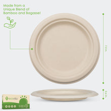 Load image into Gallery viewer, 100% Compostable Paper Plates [7 in.] – 150 Disposable Plates Eco Friendly Sturdy Tree Free Alternative to Plastic or Paper Plates