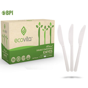 Ecovita Compostable Biodegradable Knives Cutlery Utensils