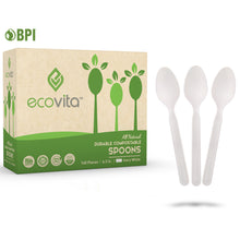 Load image into Gallery viewer, Ecovita Compostable Biodegradable Spoons Cutlery Utensils