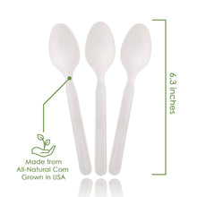 Load image into Gallery viewer, Ecovita Premium Compostable Biodegradable Spoons Plant Corn